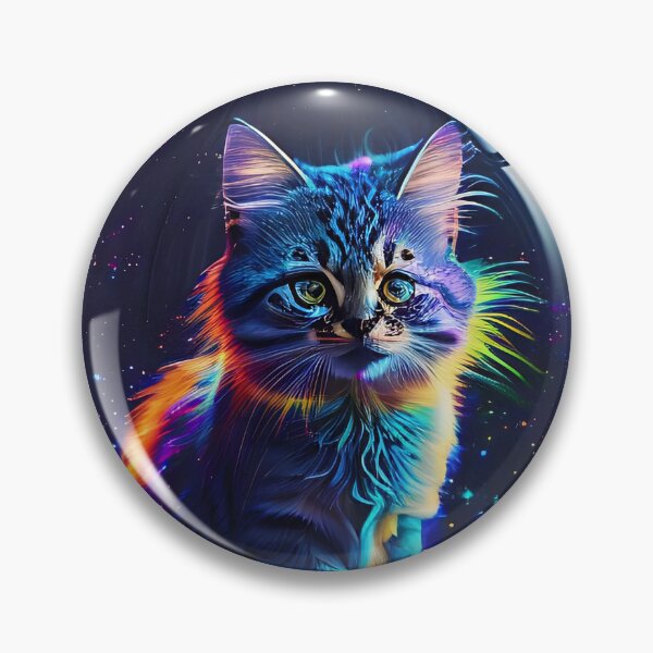 Item preview, A cute and lively cat suddenly appeared in the rainbow-like lights in the galaxy. designed and sold by SurrealAnimals.