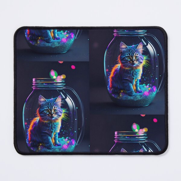 Item preview, A cute and lively cat suddenly appeared in the rainbow-like lights in the galaxy. designed and sold by SurrealAnimals.