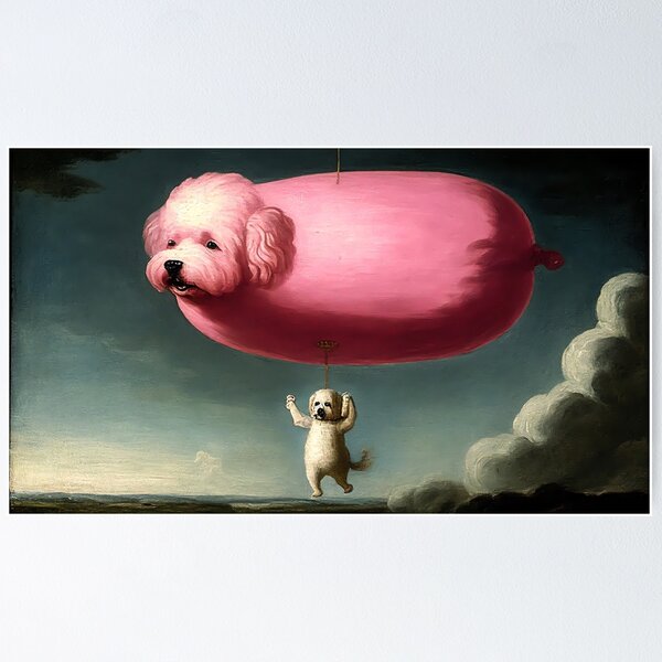 Item preview, Dog and pink balloon dog balloon pink designed and sold by BreimGothe.