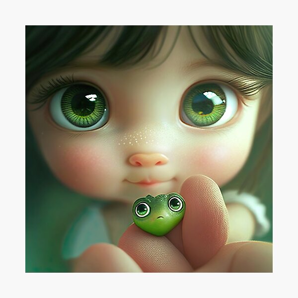 Tiny frog friend Photographic Print