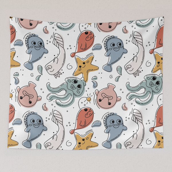 Item preview, Doodle fish pattern designed and sold by SoykAart.
