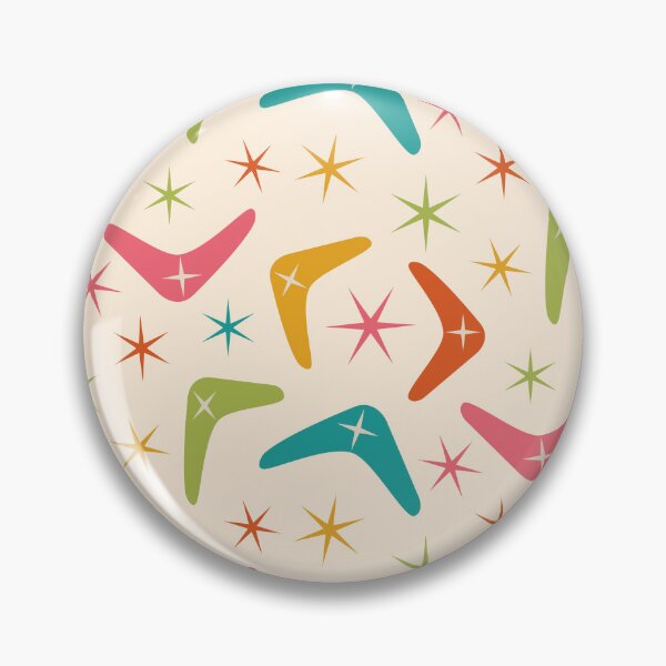 Item preview, Mid Century Boomerang with Colorful Retro starbursts Pattern designed and sold by Yasminepatterns .