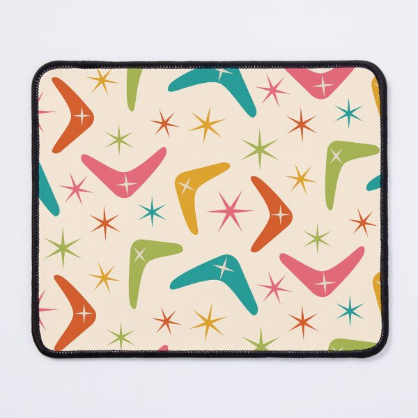 Item preview, Mid Century Boomerang with Colorful Retro starbursts Pattern designed and sold by Yasminepatterns .