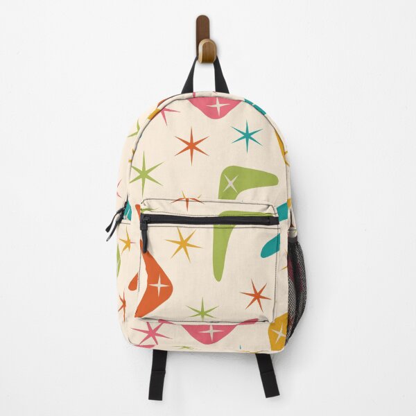 Item preview, Mid Century Boomerang with Colorful Retro starbursts Pattern designed and sold by Yasminepatterns .