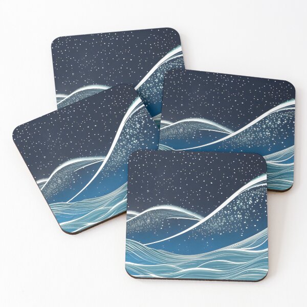 Item preview, Starry Midnight Waves, ink drawing, Ai Generated Art  designed and sold by ACC .