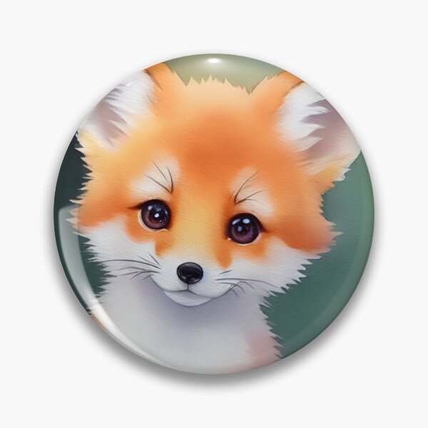 Item preview, Cute and happy little fox sitting in nature, watercolor painting designed and sold by Girly-Universe.
