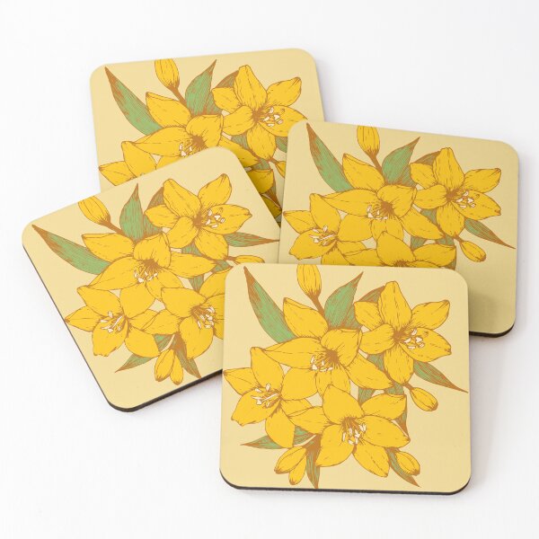 Item preview, vintage botanical garden-yellow blooming flower designed and sold by UnaWu533.