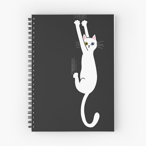 Item preview, Funny White Cat with Blue and Yellow Eyes Hanging on with Claws designed and sold by Jenn Inashvili.