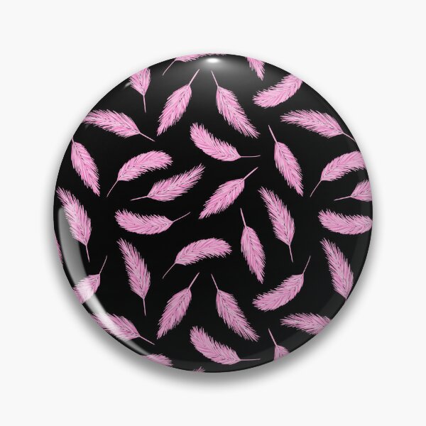 Item preview, Pink Flamingo Feather Pattern on Black designed and sold by KatsCanvas.