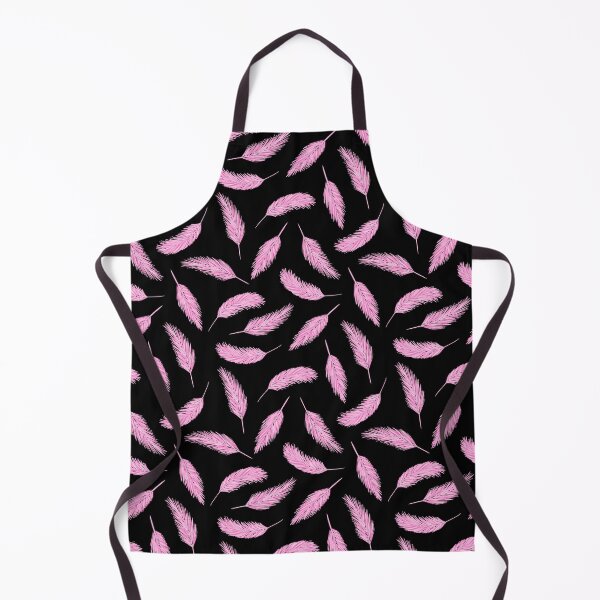 Item preview, Pink Flamingo Feather Pattern on Black designed and sold by KatsCanvas.