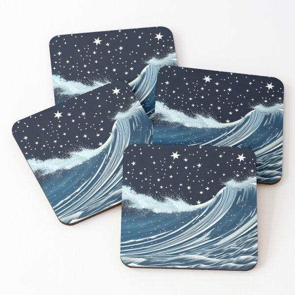 Item preview, Starry Midnight Waves, ink drawing, Ai Generated Art  designed and sold by ACC .