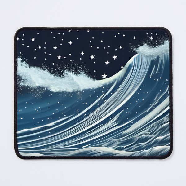 Item preview, Starry Midnight Waves, ink drawing, Ai Generated Art designed and sold by ACC .
