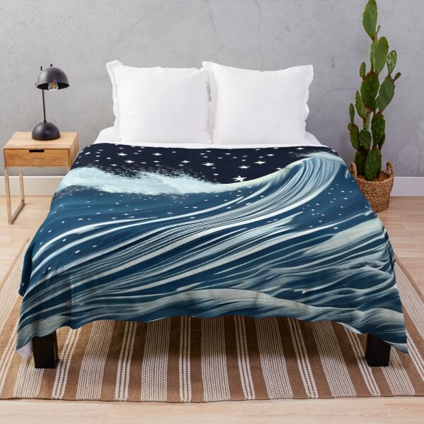 Item preview, Starry Midnight Waves, ink drawing, Ai Generated Art designed and sold by ACC .