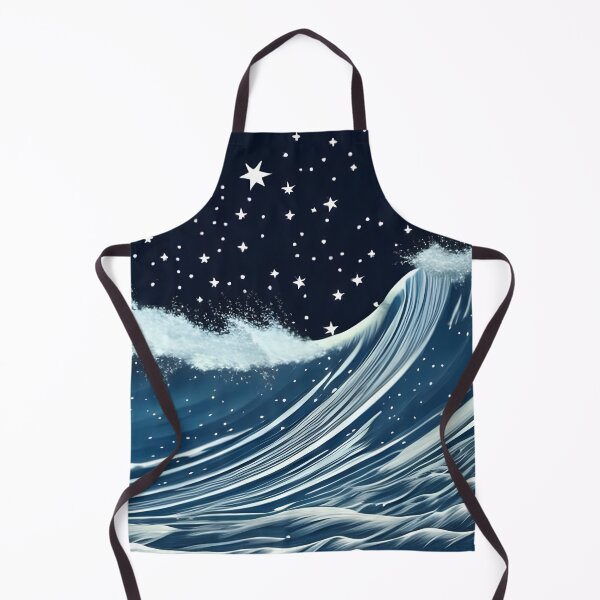 Item preview, Starry Midnight Waves, ink drawing, Ai Generated Art designed and sold by ACC .