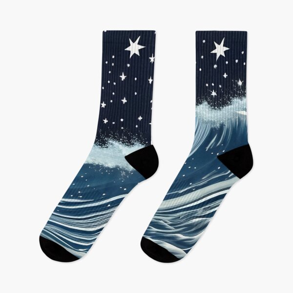 Item preview, Starry Midnight Waves, ink drawing, Ai Generated Art  designed and sold by ACC .
