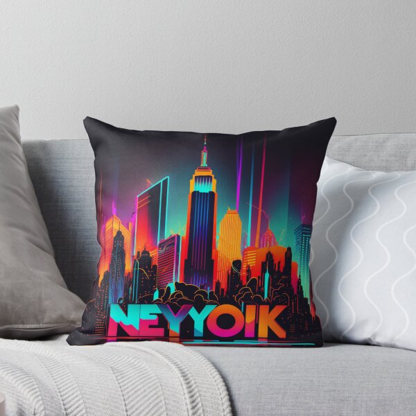 Aperçu de l'œuvre accrocheur illustration New York-Effets néon-Pop - Artiste de rue vivant à ses buildings! créée et vendue par DreamMeArt.
