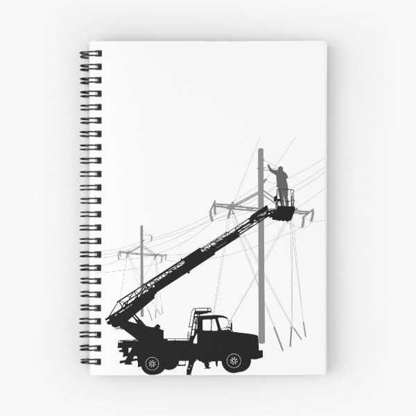 Artikelvorschau, Elektrischer Lineman bei der Arbeit | Lineman auf dem Manlifter entworfen und verkauft von EngineersArt.