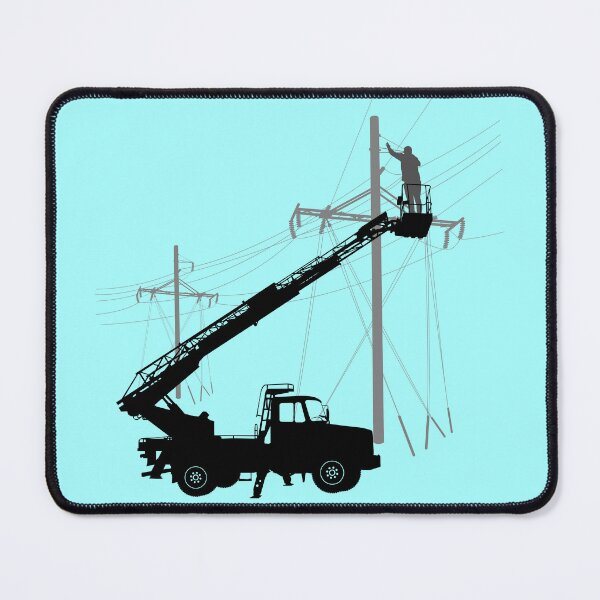 Item preview, Electrical lineman at work | Lineman on the Manlifter designed and sold by EngineersArt.