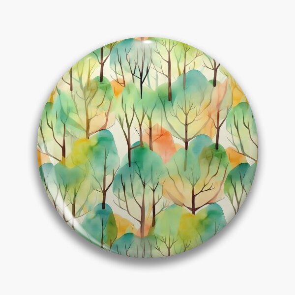Item preview, Watercolor Summer Trees Pattern designed and sold by ClairesPatterns.