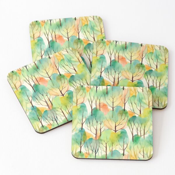 Item preview, Watercolor Summer Trees Pattern designed and sold by ClairesPatterns.