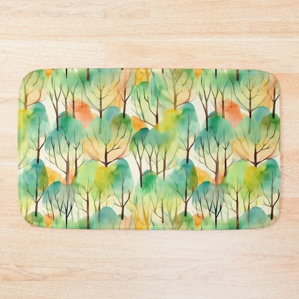 Item preview, Watercolor Summer Trees Pattern designed and sold by ClairesPatterns.