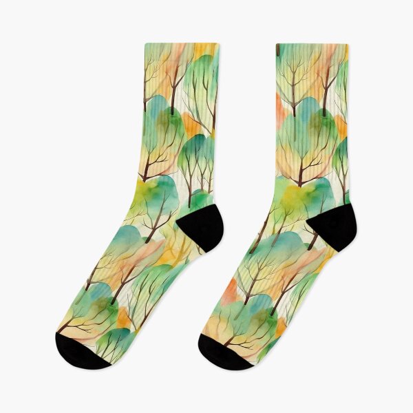 Item preview, Watercolor Summer Trees Pattern designed and sold by ClairesPatterns.