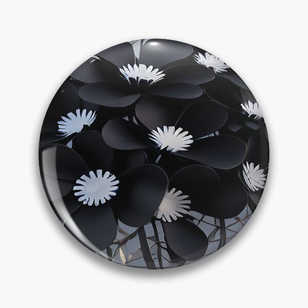Item preview, Jet Black Sable Flower Bouquet Arrangement White Centers Whisps of Leaves and Stems designed and sold by deniselynnimage.
