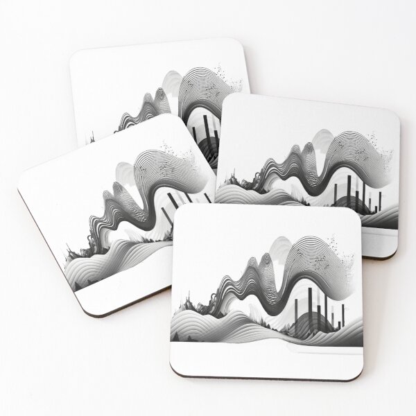 Item preview, Abstract Aeshetic Waves Black and White Design designed and sold by EnzoZs.