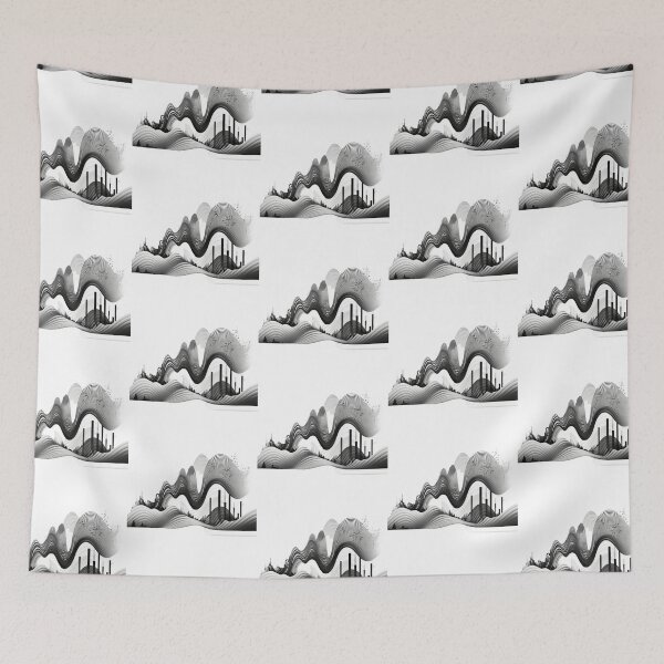 Item preview, Abstract Aeshetic Waves Black and White Design designed and sold by EnzoZs.