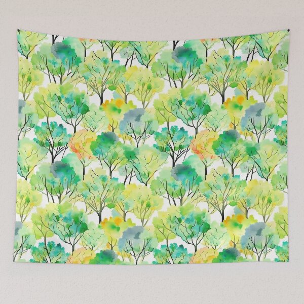 Item preview, Watercolor Trees of Summer Pattern designed and sold by ClairesPatterns.