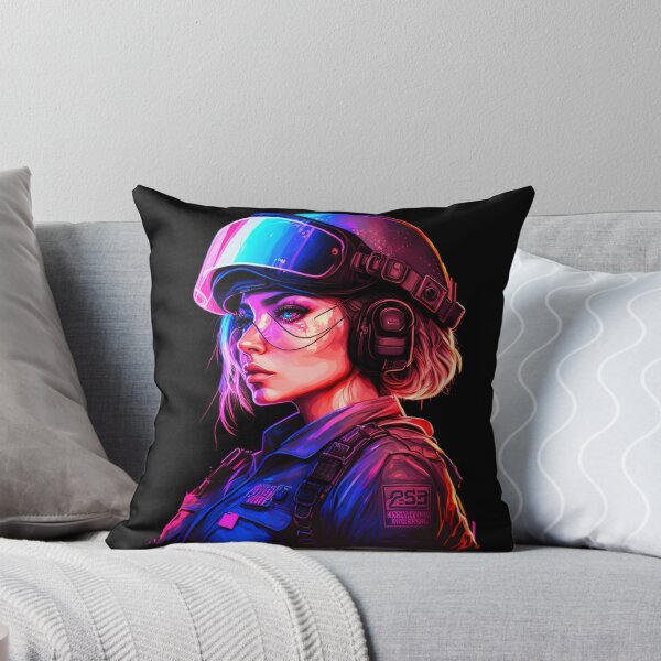 Item preview,  Detailed Illustration of Outlined Military Woman - Glowing Neon Effect designed and sold by DreamMeArt.