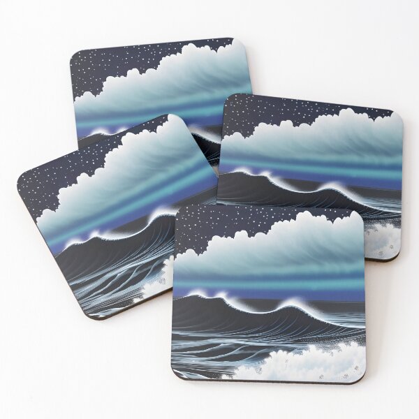 Item preview, Midnight waves and rolling clouds, ink drawing, Ai Generated Art  designed and sold by ACC .