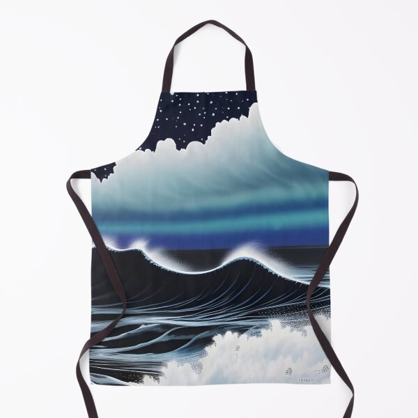 Item preview, Midnight waves and rolling clouds, ink drawing, Ai Generated Art designed and sold by ACC .
