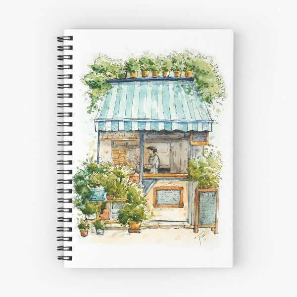Item preview, Aesthetic Cafe with potted plants designed and sold by Jillian Lee.