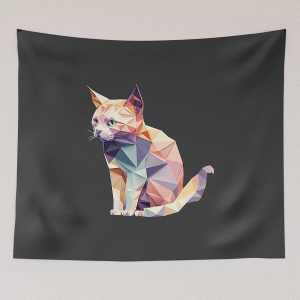 Item preview, Low Poly Pastel Cat designed and sold by ViviNyks.