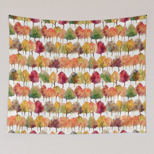 Item preview, Watercolor Trees in Fall Pattern designed and sold by ClairesPatterns.