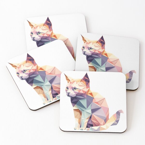 Item preview, Low Poly Pastel Cat designed and sold by ViviNyks.