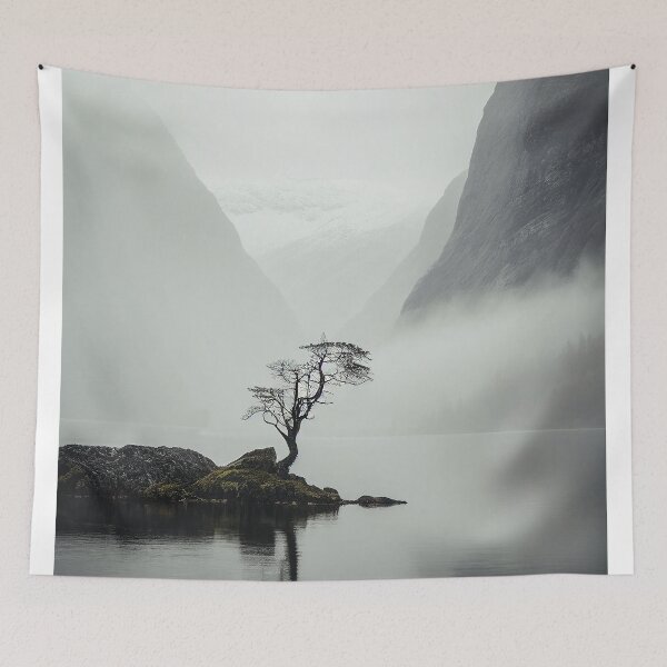 Item preview, Misty Fjord with Minimalist Scandinavian Elements  designed and sold by Abili-Tees.