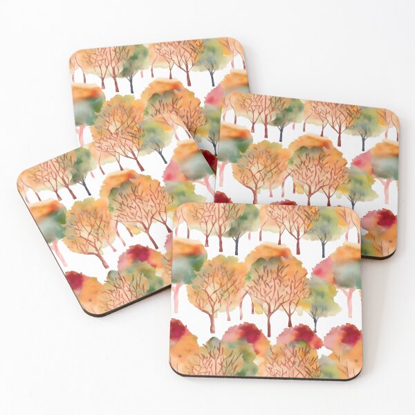 Item preview, Watercolor Fall Trees Pattern designed and sold by ClairesPatterns.