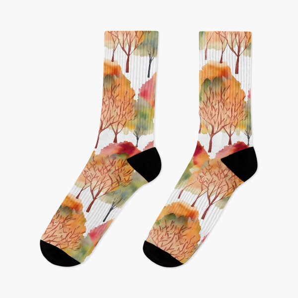 Item preview, Watercolor Fall Trees Pattern designed and sold by ClairesPatterns.