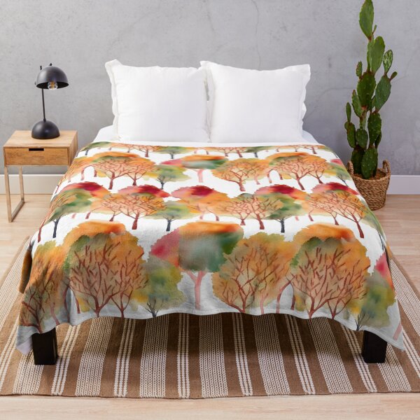 Item preview, Watercolor Fall Trees Pattern designed and sold by ClairesPatterns.