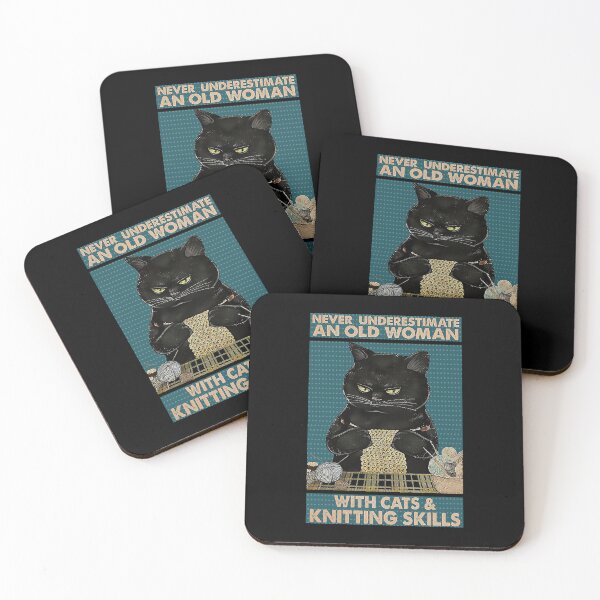Item preview, Never underestimate An old Woman With Cats And Knitting Skills Cat Lover designed and sold by Delmonico2022.