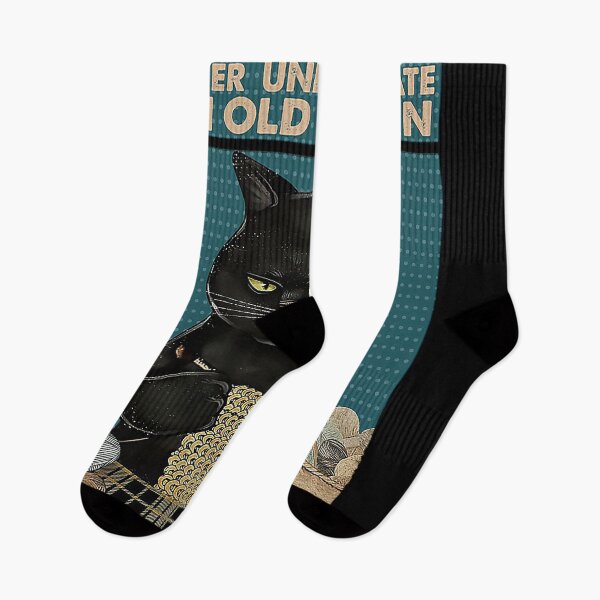 Item preview, Never underestimate An old Woman With Cats And Knitting Skills Cat Lover designed and sold by Delmonico2022.