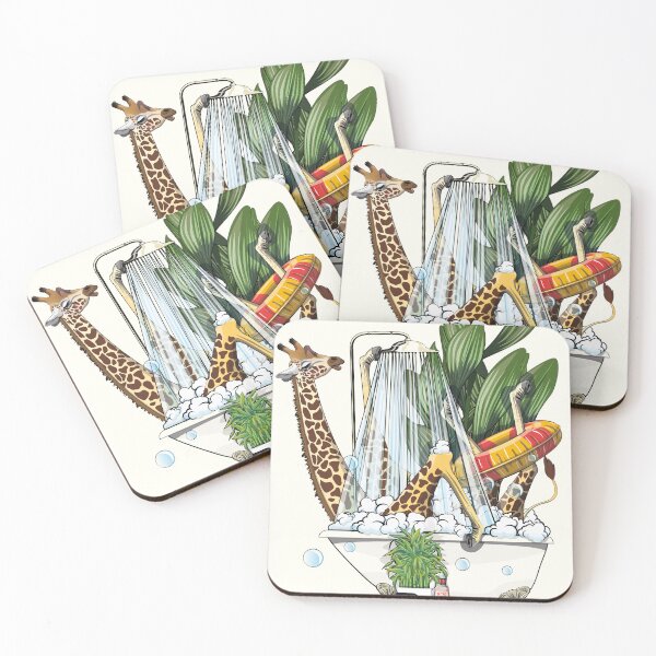 Item preview, Giraffe in the Bath, funny Animal Safari Bathroom Joke designed and sold by Wyattdesign.
