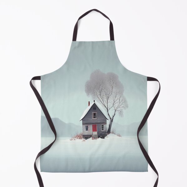 Item preview, Nordic Winter Cottage Red door Minimalist Art Printable  designed and sold by Abili-Tees.