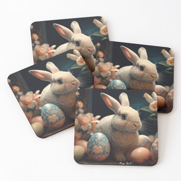 Item preview, Vintage style bunny and Easter eggs with flowers very artwork 3 designed and sold by jetaiart.