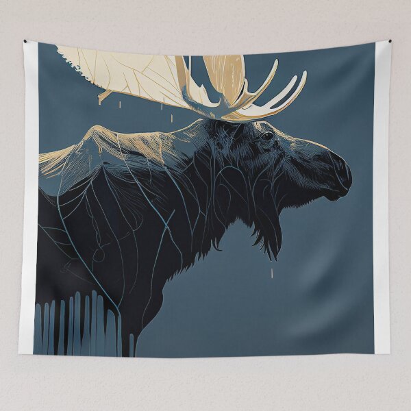 Item preview, Swedish Minimalism Moose Abstract Artwork  designed and sold by Abili-Tees.