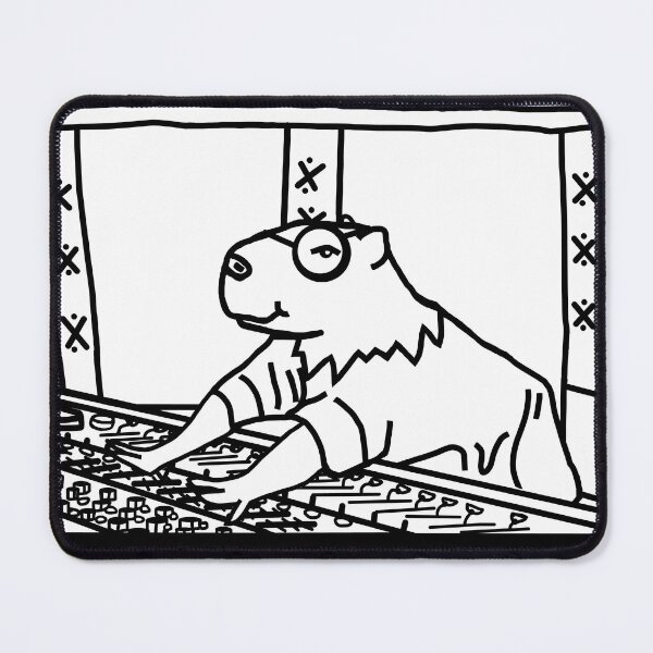 Item preview, Music Producer Capybara Line Drawing designed and sold by ellenhenry.
