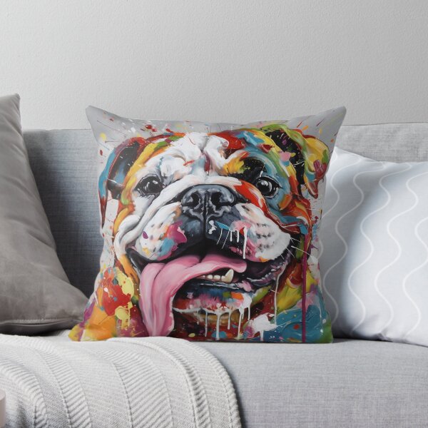 Bulldog Blues Throw Pillow
