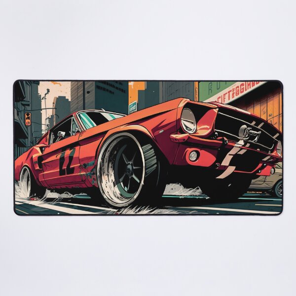 Item preview, Comic Classic Mustang Drift Print designed and sold by Auto-Prints.